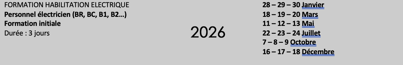 2026Formation habilitation électrique BR,BC